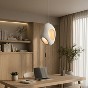 Lustra Moderna AERIS Nobile, 37 cm, Suspendata, 1 X E27, Alb, Metal si Spuma, Inaltime Reglabila
