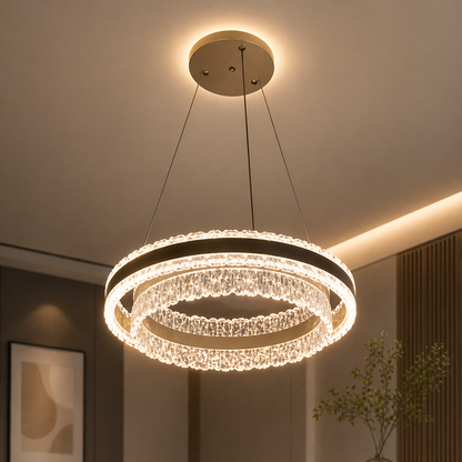 Lustra LED KOSMO cu telecomanda 115W, lumina Rece/Calda/Neutra, Dimabila, Negru