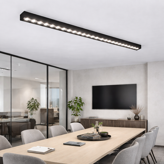 Lineáris LED projektor rács Alkalmazott 30 W, semleges fény 4000k, 30 forrás, 80 x 3,5 x 6,5 cm-es LED mennyezeti lámpák Alapértelmezett cím Alessandro Design