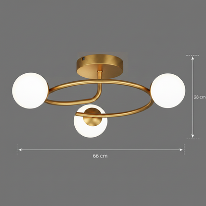 LED és kristály csillár ORBIT, 66cm, 3xE27, Globes, Gold