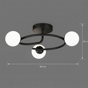 LED és kristály csillár ORBIT, 66cm, 3xE27, Globes, Fekete