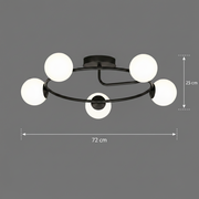 LED és kristály csillár ORBIT, 72cm, 5xE27, Globes, Fekete