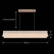 LED csillár távirányítóval, felfüggesztett TAMY 160W, lineáris, hideg/meleg/semleges fény, arany, állítható magasságú