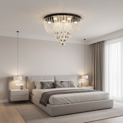 Crystal MAGE Nobile LED csillár, 22 W, meleg/semleges/hideg fény, átmérő 40 cm, fényes króm