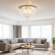 MAGE Crystal LED csillár Eleganza, 26 W, meleg/semleges/hideg fény, átmérő 50 cm, fényes króm