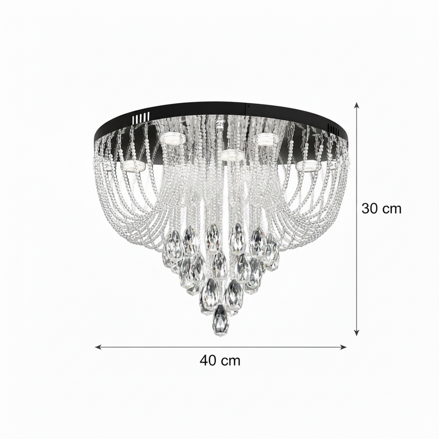 Crystal MAGE Nobile LED csillár, 22 W, meleg/semleges/hideg fény, átmérő 40 cm, fényes króm