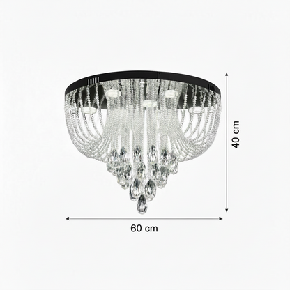MAGE Crystal LED csillár Eleganza, 26 W, meleg/semleges/hideg fény, átmérő 50 cm, fényes króm