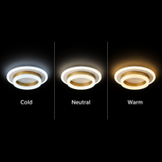 LED csillár SOLENA ROTONDA 21W, átmérő 25cm, hideg/meleg/semleges fény, aranyfehér