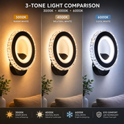 NOVA Rotonda LED fali lámpa, 16W, fekete és rozsdamentes acél, meleg/hideg/semleges fény