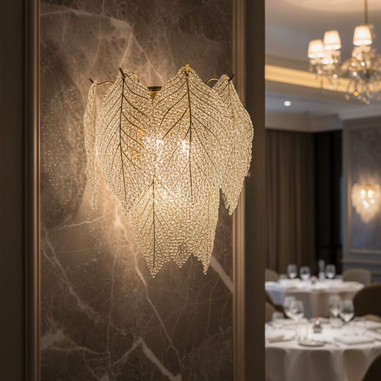 Crystal LACE fali lámpa, 3xE14, Átmérő 30 cm, Magasság 34 cm, Fényes Arany, Elegáns Design Cristal Candelabra Alapértelmezett cím Alessandro Design