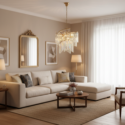 TWEEZE Elegance kristálycsillár, Φ50cm, 9xE14, arany, fém és kristály
