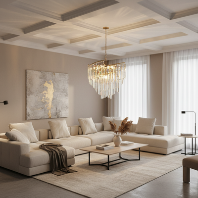 TWEEZE Magno Crystal csillár, Φ60cm, 12xE14, arany, fém és kristály