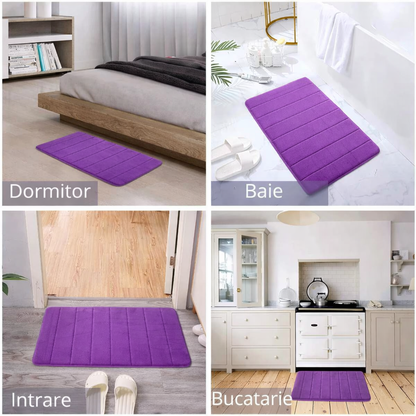 3 db-os fürdőszőnyeg készlet, 50x40 cm, kék, csúszásmentes