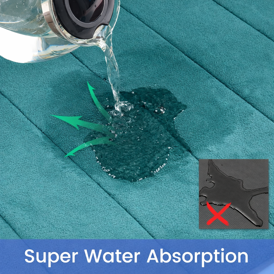 3 db-os fürdőszőnyeg készlet, 50x40 cm, kék, csúszásmentes