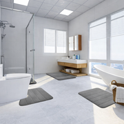 3 db-os fürdőszőnyeg készlet, 50x40 cm, kék, csúszásmentes