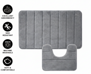 3 db-os fürdőszőnyeg készlet, 50x40 cm, kék, csúszásmentes