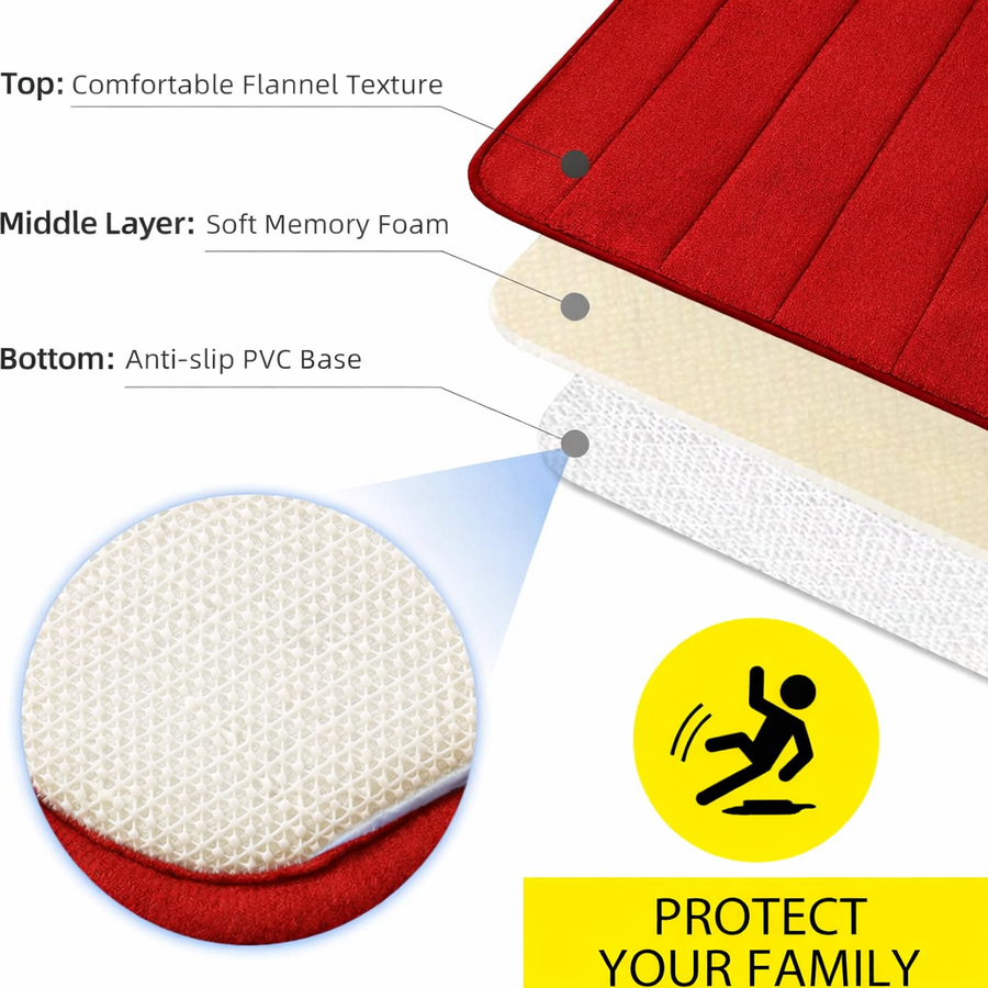 3 db-os fürdőszőnyeg készlet, 50x40 cm, kék, csúszásmentes