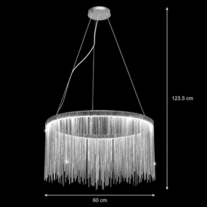 Függesztett LED-es csillár távirányítóval ILLUMINA MAGNUS, 38W, Hideg/Meleg/Semleges fény, Szabályozható, Ezüst