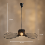 Függesztett csillár ELIAS 35cm, 1x E27, fém, fekete