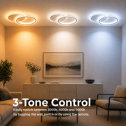 LED -csillár Lucy 40W távirányítóval, 2 kör, hideg/forró/semleges fény, instabil, fehér