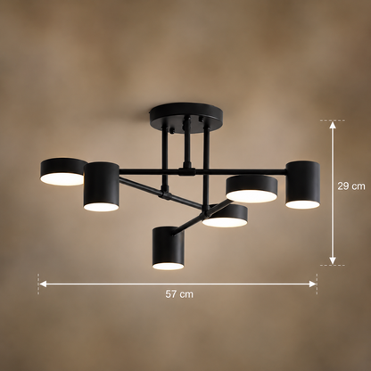 LED LED GALIOS 72W, 6 elem, hideg/forró/semleges fény, fekete