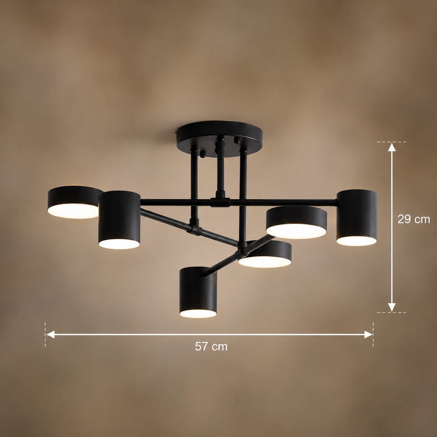 LED LED GALIOS 72W, 6 elem, hideg/forró/semleges fény, fekete