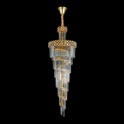 WINDSOR Altiora kristálycsillár, átmérő 60 cm, magasság 180 cm, 26xE14, fényes arany, állítható magasság, elegáns kivitel