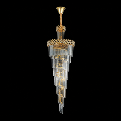 WINDSOR Altiora kristálycsillár, átmérő 60 cm, magasság 180 cm, 26xE14, fényes arany, állítható magasság, elegáns kivitel