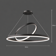 LED függesztett csillár PAGANO 47W, 3000K, 2 kör, fekete, állítható magasságú