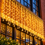 LED fényfüggöny karácsonyi installáció, meleg fény, 300 x 100cm, 120 LED