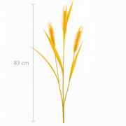 Mesterséges növényi díszfű, 83 cm, 3 dróttal, búzafűszer, sárga, cserép nélkül