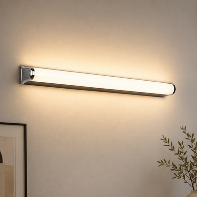 Fürdőszoba LED fali lámpa, GARDA, 10W, lineáris, meleg/semleges/hideg lámpa, króm