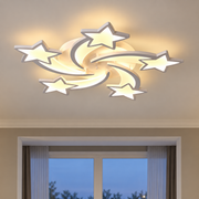 LED csillár távirányítóval IPOMOEA 85W, 5 csillagos, hideg/meleg/semleges fény, szabályozható, fehér, fém és akril