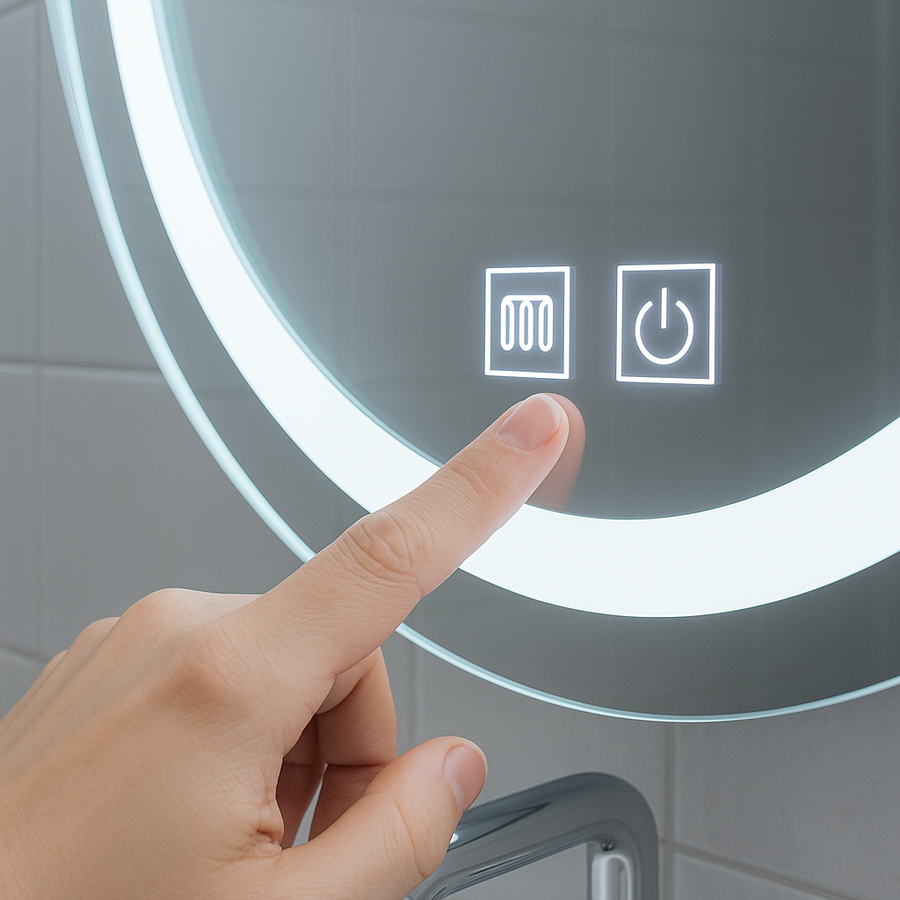 Kerek LED-es tükör, 60cm, Lucea Touch, Páramentesítő rendszer, Szabályozható