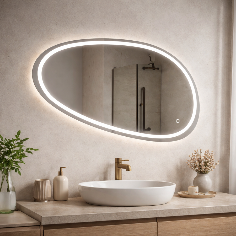 LED mirror, 80x45cm, Dissegn Touch Marcello, Defrosting System, Dimable