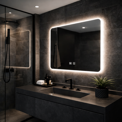 ARTEA Touch téglalap alakú LED tükör, 80x60 cm, páramentesítő rendszer, szabályozható, versenyfény 6000K