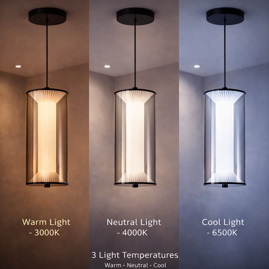 Függesztett LED csillár távirányítóval 29W, LM511/1BK, állítható magasságú, meleg/hideg/semleges fény, fehér, meta