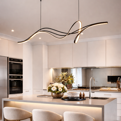 LED -vágy felfüggesztve az Infinity Halo 138W távirányítót, hideg/forró/semleges fény, instabil, fekete, állítható magasság