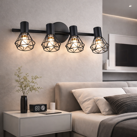 Csillár lámpaernyővel, GRACIE, LC365/4BK, gyémánt, 4xE14, fekete, fém