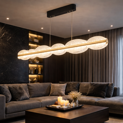 Függesztett LED-csillár távirányítóval ISOTTA 105W, hideg/meleg/semleges fény 3000K/4000K/6000K, szabályozható, állítható magasságú, fekete és ezüst, fém és kristály