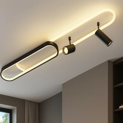 LED -csillár a Fisilla 49W állítható tervező kivetítőjével, hideg/forró/semleges fényével, fekete