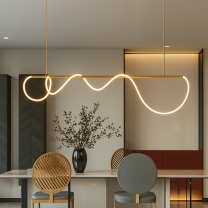 DIVINO LED csillár rugalmas szilikon csővel - 62W, állítható fény, arany