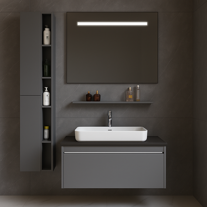 Annelise bútorkészlet LED-es tükörrel, gardrób PV0017T/60 szürke