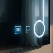 Négyszögletű LED tükör, 50x70cm, Linea Touch, Páramentesítő rendszer, Tompítható