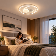 LED-es csillár távirányítóval ISTARAVSHAN, Kerek forma, 86W, Hideg/Meleg/Semleges fény, Szabályozható, Fehér
