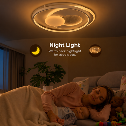 LED-es csillár távirányítóval ISTARAVSHAN, Kerek forma, 86W, Hideg/Meleg/Semleges fény, Szabályozható, Fehér