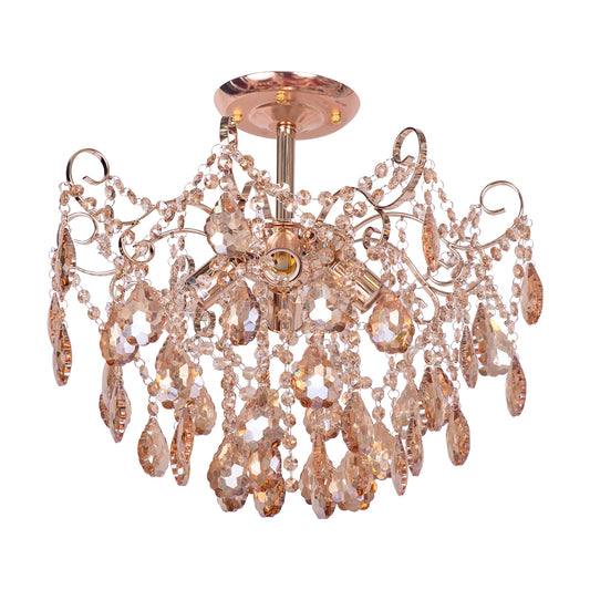 Crystal Chandelier fiamma, 4x E27, 50 cm átmérőjű, arany