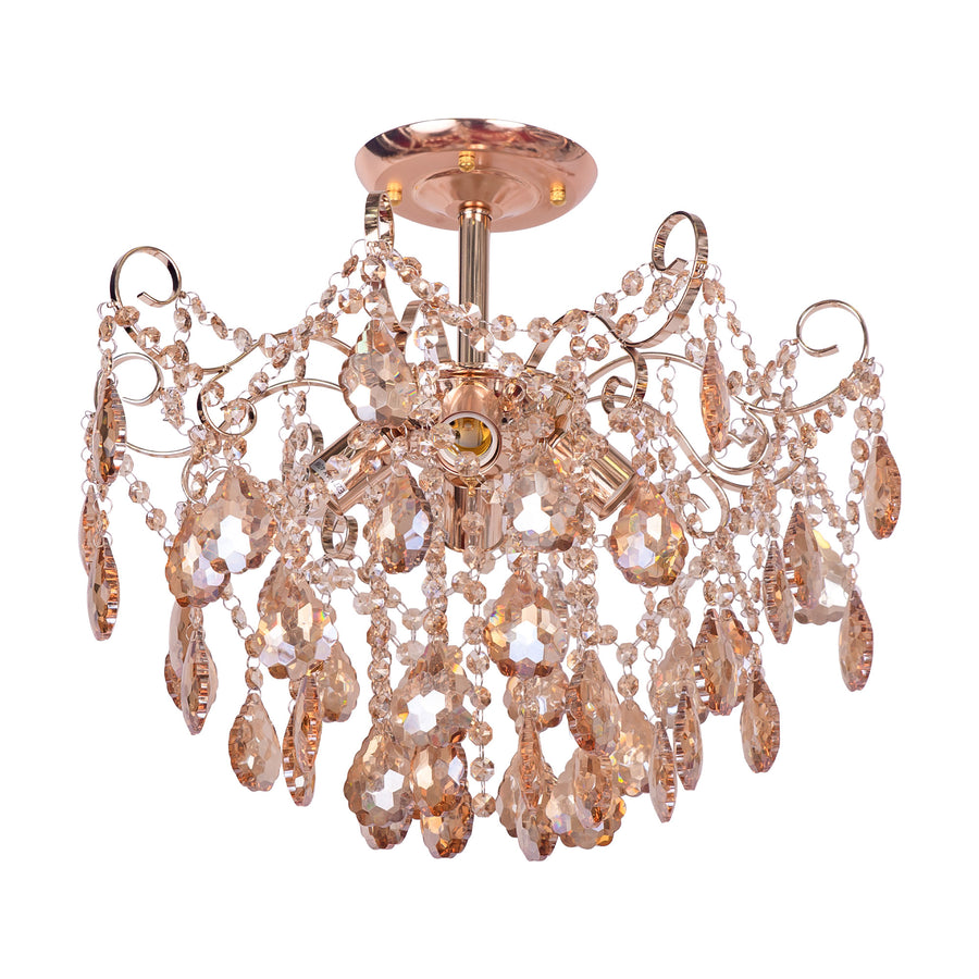 Crystal Chandelier fiamma, 4x E27, 50 cm átmérőjű, arany