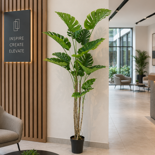 Monstera Deliciosa mesterséges növénytípus, 12 levél, 190 cm, zöld