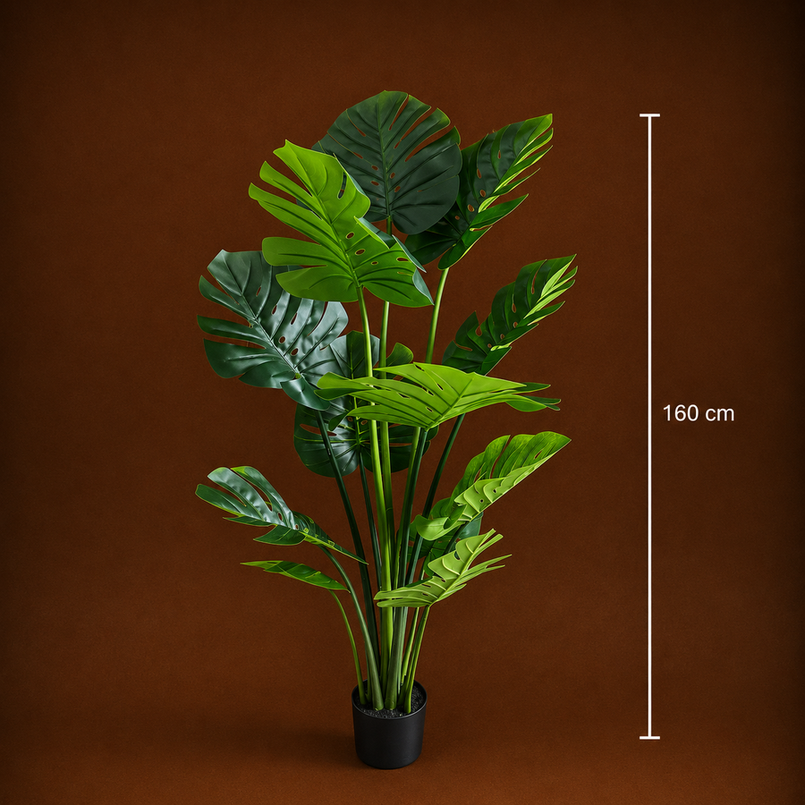 Decorațiune Monstrosa Deliciosa Artificial, Plastic, 160 cm, Verde